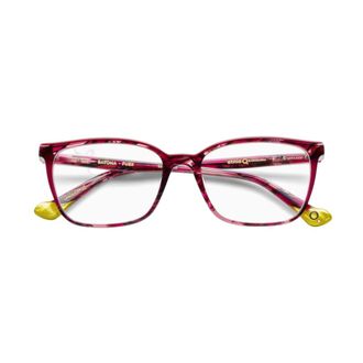 Etnia Barcelona Bayona Translucent Deep Pink Acetate Eyeglasses with Heart-Shaped Temples