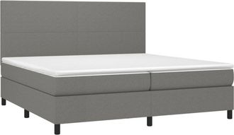 vidaXL Vidaxl - Cama Box Spring Colch&oacute;n Y Luces Led Tela Gris Claro 200x200 Cm