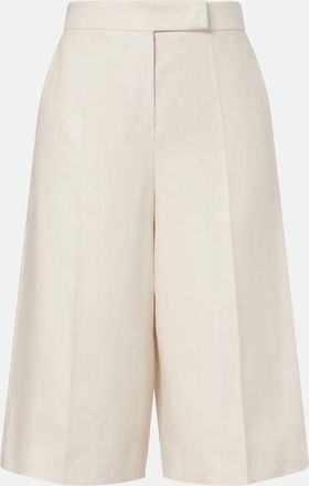 Max Mara Kaki linen wide-leg Bermuda shorts