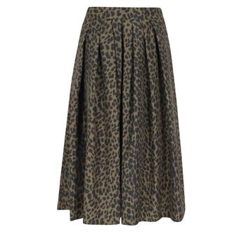 Aspesi Midi Skirts, female, Green, Size: 2XS Animalier Midi Skirt
