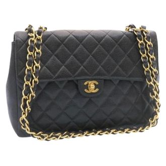 Chanel Pre-owned Vintage Schoudertas - Dames - Pre-owned - Zwart - Maat: ONE Size Leer