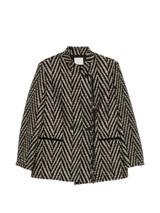Forte_Forte Chevron-&Uuml;bergro&szlig;e Jacke