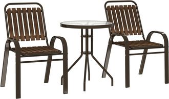 OUTSUNNY Conjunto de bistr&oacute; 56x66x91 cm marr&oacute;n oscuro