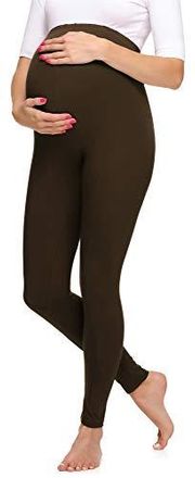 Merry Style Damen Lange Umstandsleggings aus Viskose MS10-297 (Braun, 3XL)