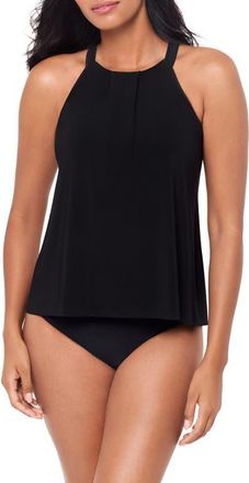 Magic Suit By Miraclesuit Esme Pleated Tankini Top in Black at Nordstrom, Size 12