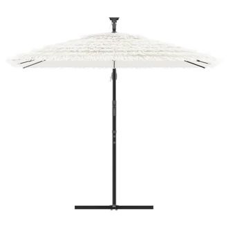 Berkfield Home Durable Garden Parasol with Steel Pole White 246x246x230 cm | Size: 246 x 246 x 230 cm