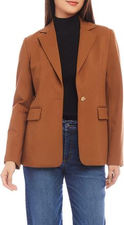 Karen Kane One-Button Ponte Knit Blazer in Cognac at Nordstrom, Size Large