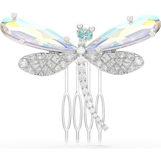 Swarovski Brooch Hair Comb in Silver/Green at Nordstrom