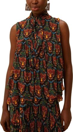Farm Rio Boho Panther Sleeveless Blouse