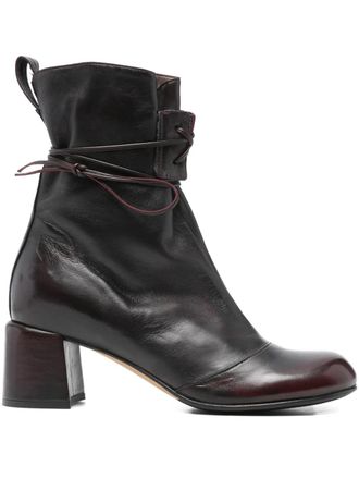 Lorena Paggi tie-detail leather boots - Rosso