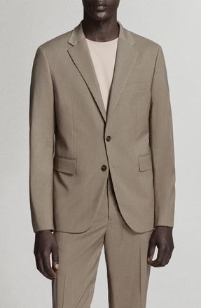 Mango Milan Slim Fit Suit Jacket in Medium Brown at Nordstrom, Size 38