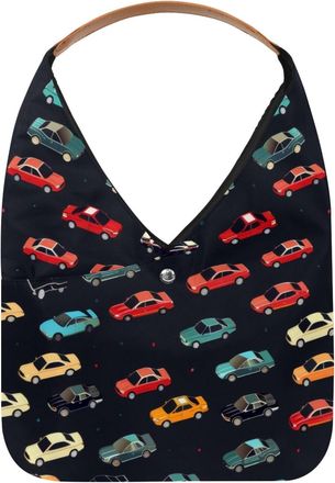 Generic Cute Car Pattern Reusable Lightweight Grocery Bags - Foldable Into Compact Pouch, Washable & Sturdy, Multipurpose for Shopping and Travel