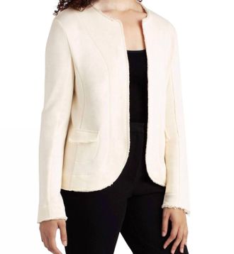 Danskin Frayed Edge Open Jacket In Birch