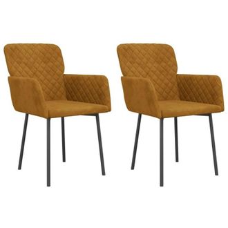 vidaXL Sillas De Comedor 2 Unidades Terciopelo Marr&oacute;n Vidaxl
