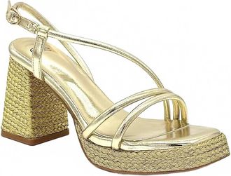 Ex&eacute; Womens Metallic Platform Heel In Gold