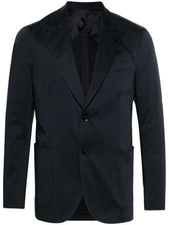 Lardini single-breasted cotton blazer - Blue
