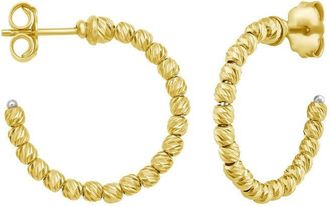 Tresorra 14K Yellow Gold Bead Hoop Earrings