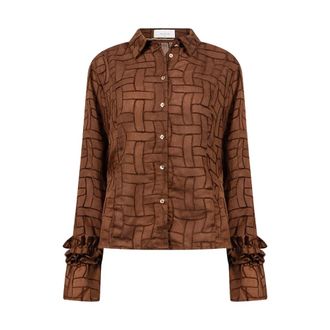 Nukus Nukus - Abbygail Blouse - Dames - Blouses & Shirts - Bruin - Maat: XL