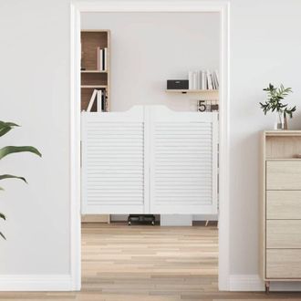 vidaXL Puertas Batientes Dise&ntilde;o De Lamas 2 Par Blanco 80x100 Cm Vidaxl