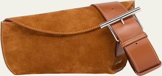 Alexander McQueen T-Bar Sling Angular Suede Crossbody Bag