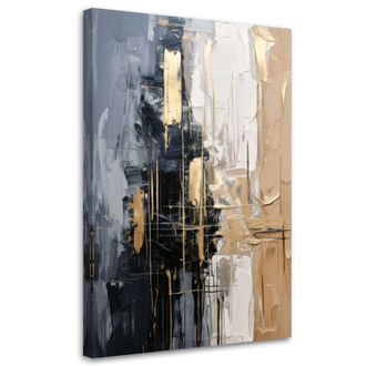 Artgeist Quadro Su Tela, Astrazione Geometrica Oro Beige Grigio - 60x90