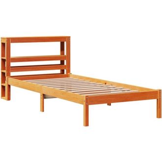 vidaXL Bed Frame with Headboard without Mattress Wax Brown 90x190 cm Single vidaXL