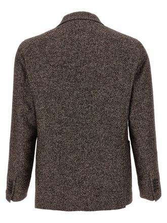 Tagliatore Virgin Wool Blend Double-Breasted Blazer - Charcoal