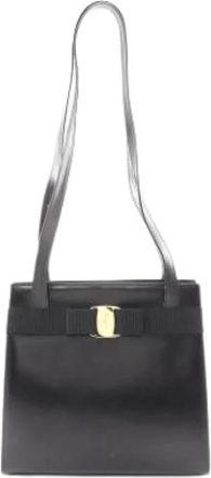 Ferragamo Pre-owned Leren Schoudertas - Dames - Vintage Schoudertas - Zwart - ONE Size - Leer - Vintage