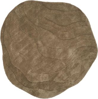 Beliani Beliani - Modern Handmade Living Room Hallway Home Office Area Rug 160 x 160 cm Low Pile Viscose Wool Green Kasbo