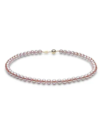 Yoko London 18kt yellow gold Classic 7mm pink freshwater pearl necklace - women - 18kt Yellow Gold/Freshwater Pearl - OS