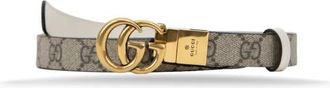 Gucci Belts, female, Beige, Size: 115 CM Leather Belt with Iconic Logo Buckle