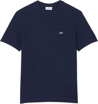 Lacoste Heavy katoen en linnen piqu&eacute; T-shirt - Heren - T-shirts - Blauw - XS - Katoen - Tops
