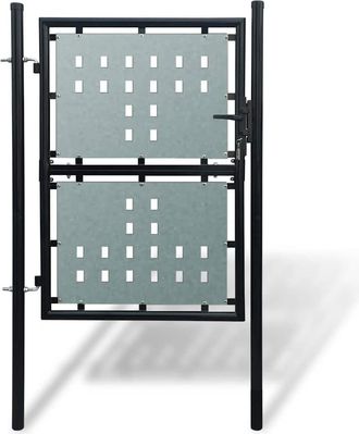 vidaXL Puerta De Valla De Jard&iacute;n Negra 100x200 Cm Vidaxl