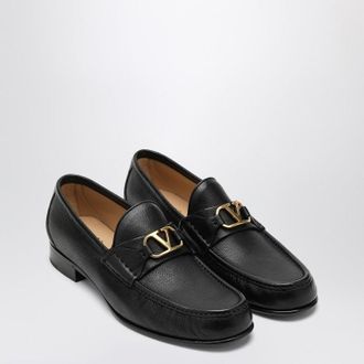 Valentino Garavani V Logo Signature Black Loafer