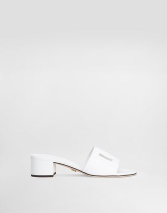 Dolce & Gabbana Calfskin Mules - Woman Slides And Mules White Leather 35.5