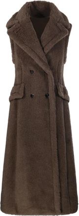 Max Mara Mouwloze jas in bronsbruin - Dames - Bodywarmers - Bruin - S - Jassen