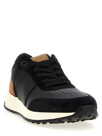 Tod's Suede and Leather Colorblock Sneaker - Black