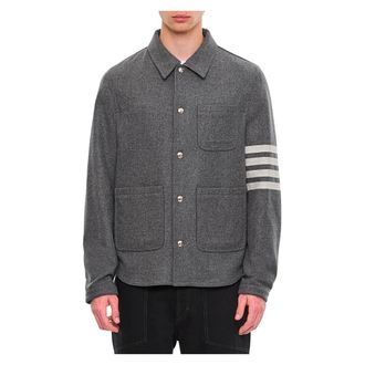 Thom Browne Heren, Jassen, Grijs, Maat: M Wol