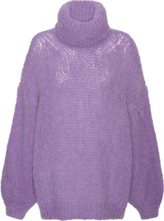 Americandreams Pepper Roll Neck Alpaca Pullover - Dames - Coltruien - Paars - ONE Size - Wol - Truien & Vesten