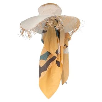 Jacquemus Pre-owned Hoed met Sjaal - Dames - Pre-owned - Wit - Maat: ONE Size Zijde