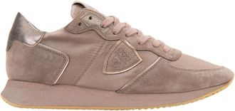 Philippe Model Stijlvolle damessneakers met veters - Dames - Sneakers - Roze - 37 EU - Su&egrave;de - Schoenen