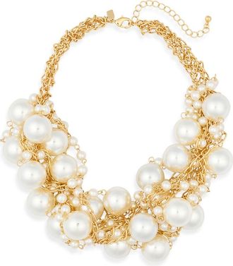Kenneth Jay Lane Faux Pearl Statement Necklace in White Pearl at Nordstrom Rack
