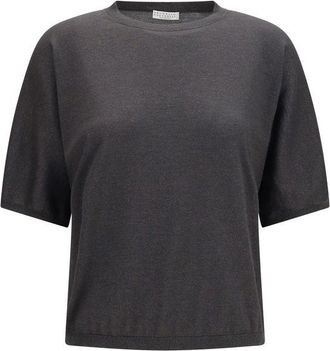 Brunello Cucinelli Gray Cashmere Womens Sweater