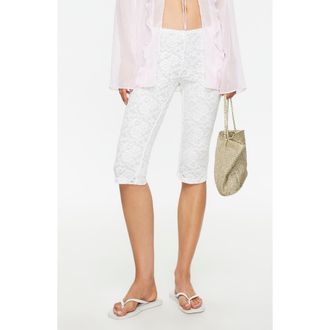 Lioness Babydoll Lace Capri Pants in Ivory at Nordstrom, Size X-Small