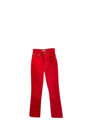 Helmut Lang Red High Rise Jeans Size XS