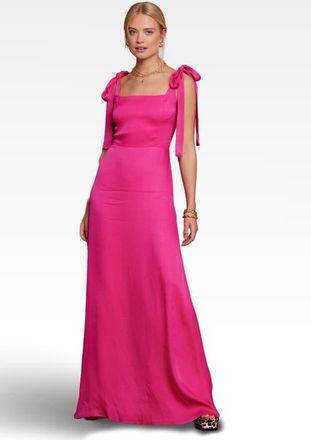 Maids to Measure Allegra Tie Shoulder Bridesmaid Dress in Hot Pink at Nordstrom, Size 10