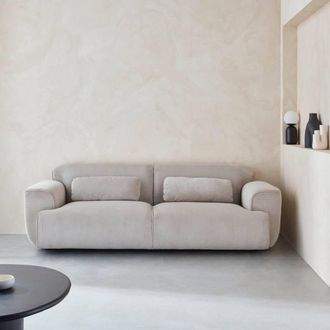 Sweeek 3-seater Corduroy Sofa in Beige