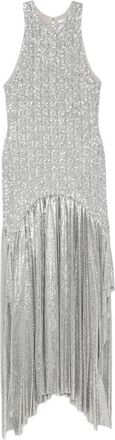 Paco Rabanne Asymmetrische Kettingjurk - Dames - Feestkleedjes - Grijs - XS - Pailletten - Kleedjes