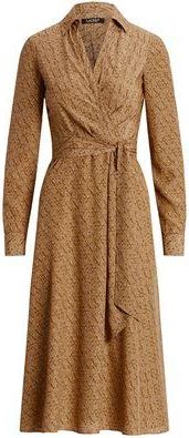 Ralph Lauren PRINT SURPLICE CREPE MIDI DRESS