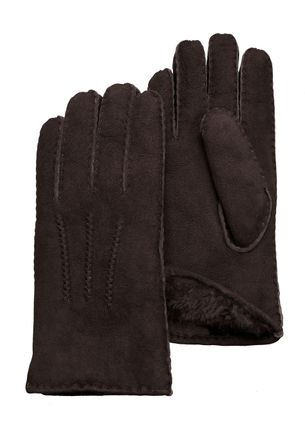 Pearlwood Lederhandschuhe PEARLWOOD NORTH, Herren, Gr. 8,5, braun (schwarzbraun), Schafsleder, unifarben, Handschuhe Lederhandschuhe, warm gef&uuml;ttert, Ziern&auml;hte,